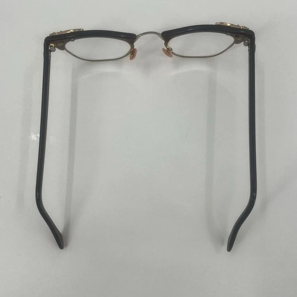 Artcraft Vintage Ornate Cat Eye Rhinestones Eyeglass Frames 1/10 12k GF 22MM‎